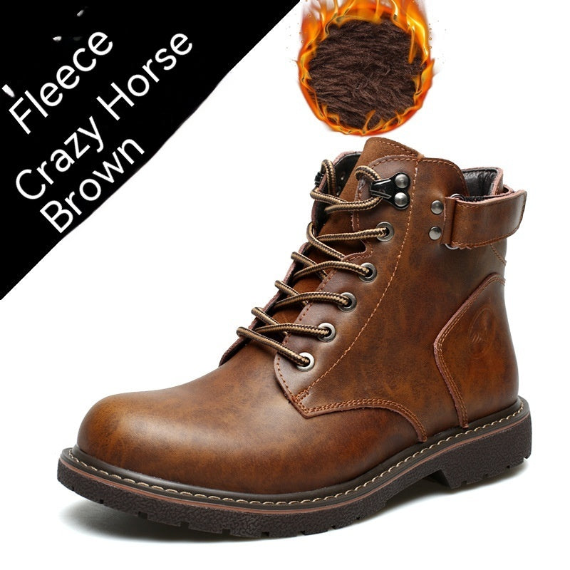 British Men Fleece-lined Martin Striders Casual Mid-top