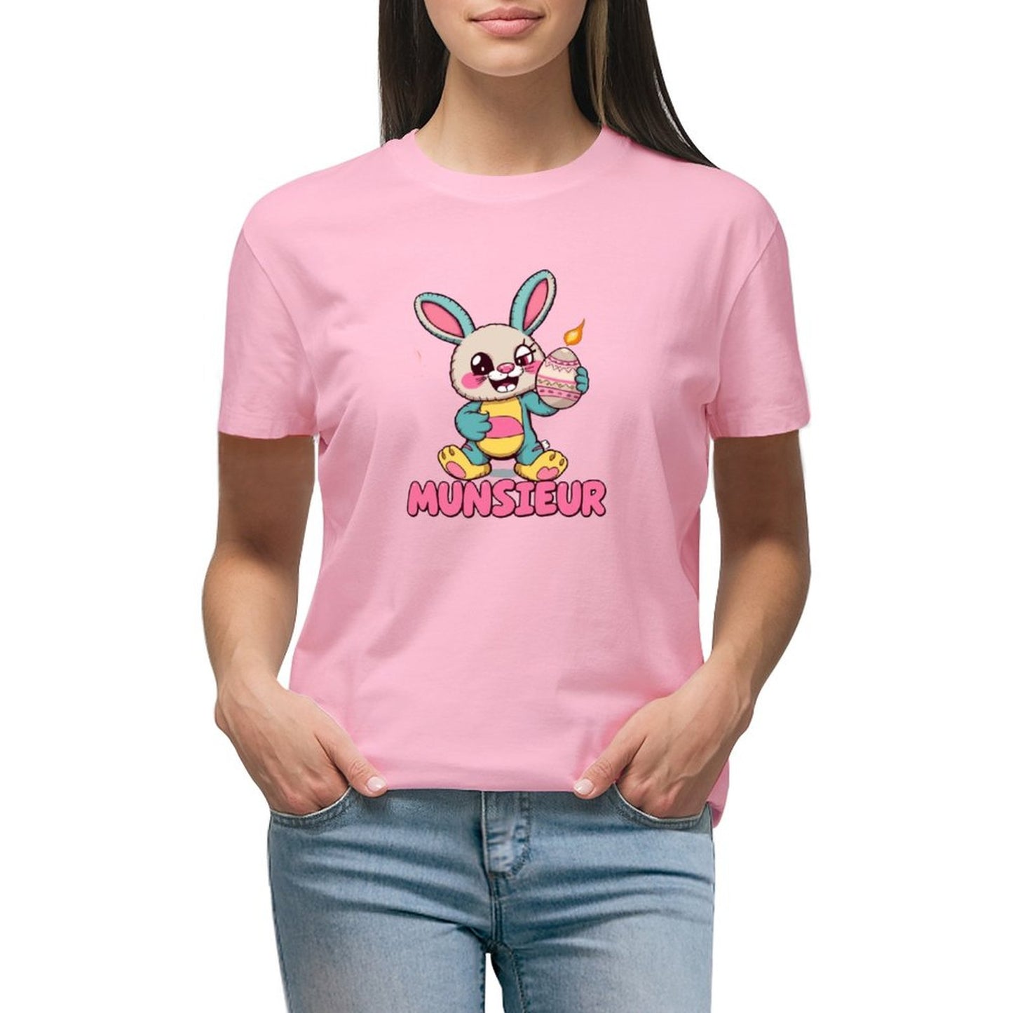 Easter Collection Munsieur Brand T-shirt for Women "Bunny Boom" Designer Streetwear for Her