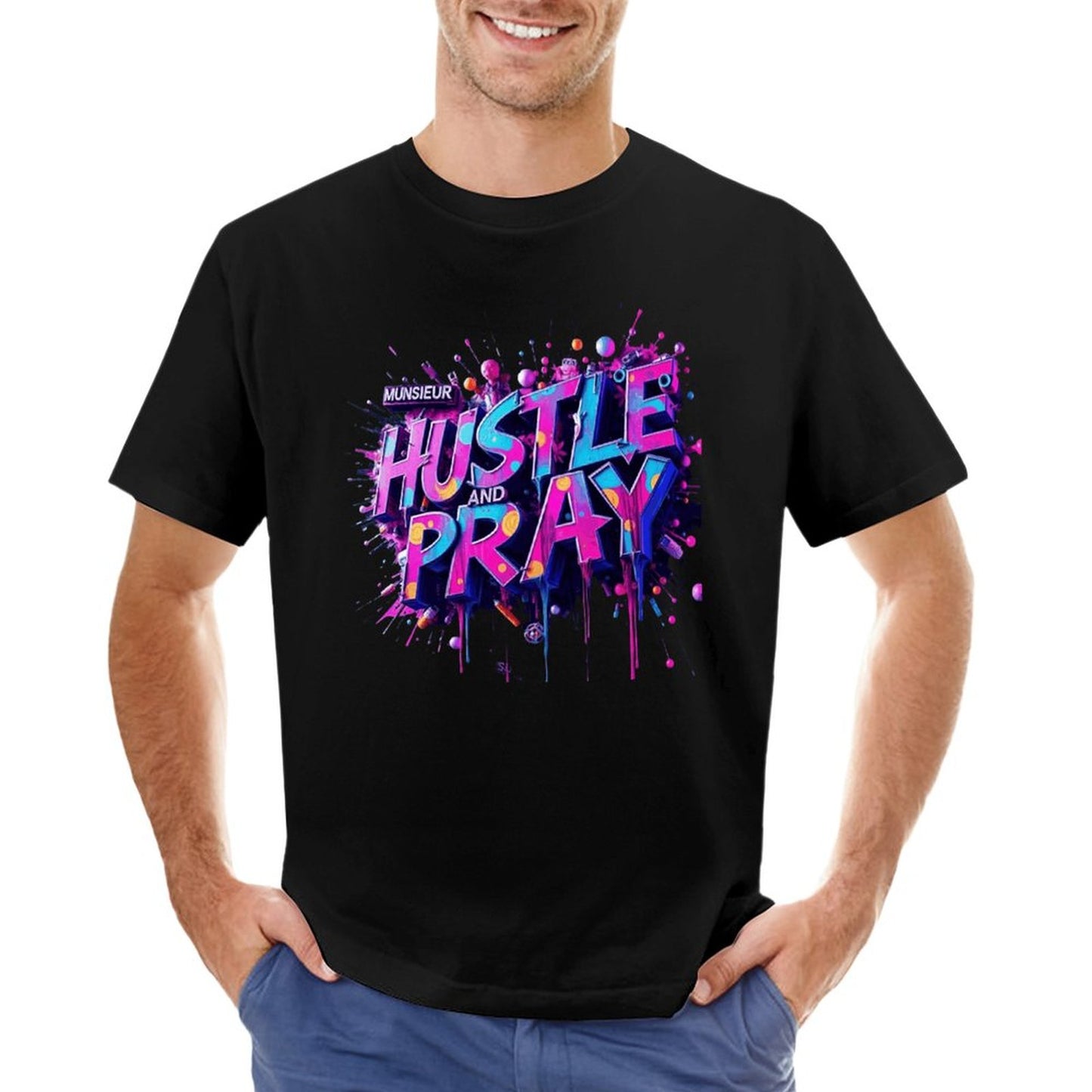 Munsieur Men's Tee "Hustle and Pray"