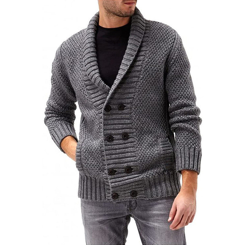 Fashion Simple Solid Color Men's Comfortable Long Sleeve Cardigan Lapel Hoodie