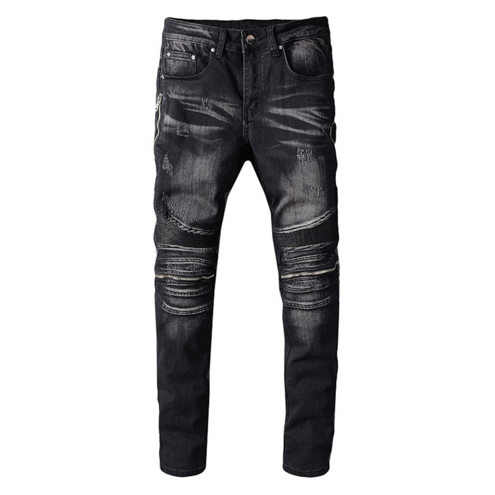 Men's Motorcycle Fashion Zipper Oversized Pants