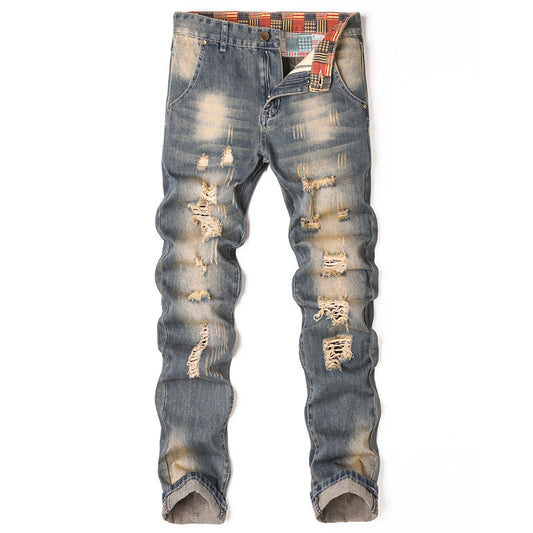 Men's Designer Ripped Pants Old Style 8776