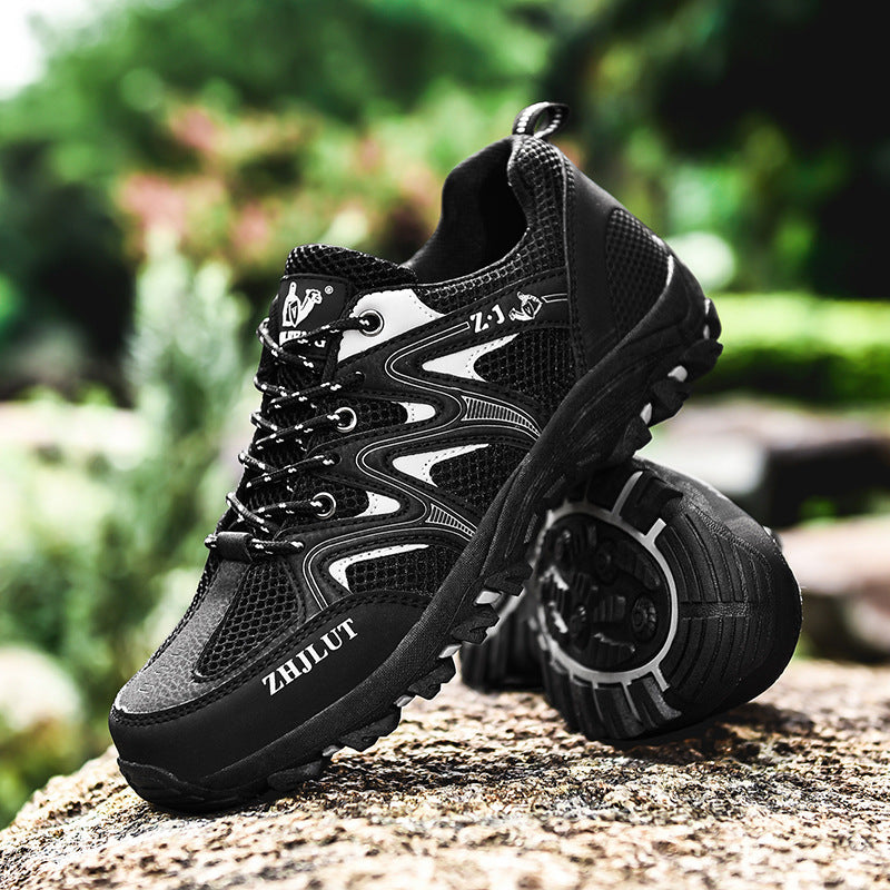 Men's Trekkers Outdoor Casual Lightweight Breathable Hiking Black Sports Shoes