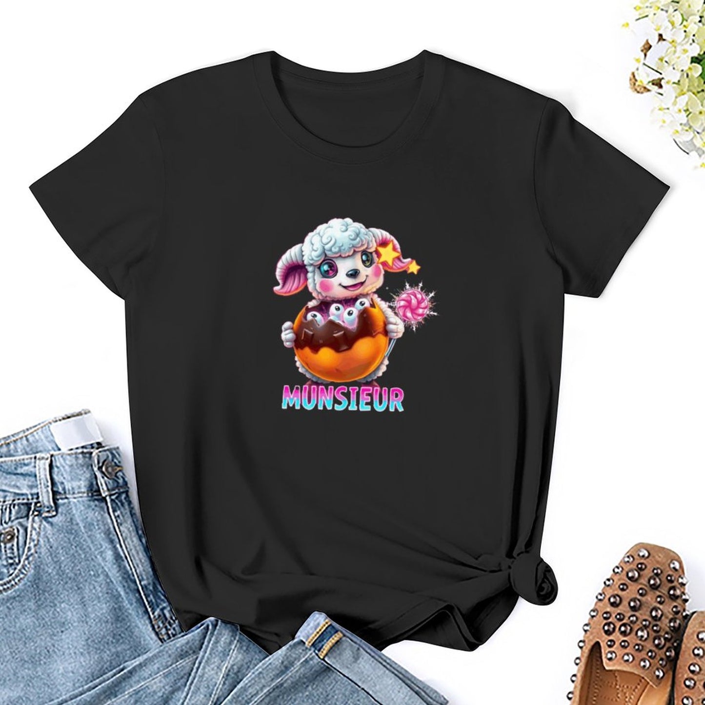 Munsieur Women's T-shirt "Lil Bo" Streetwear for Her