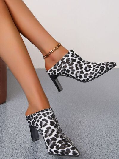 PU Leather Leopard Point Toe Pumps - Munsieur