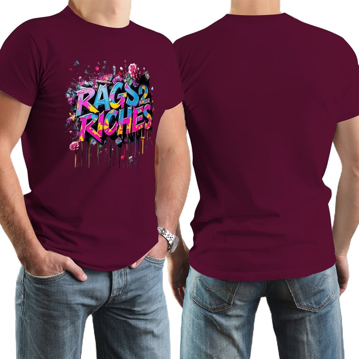 Men's Tee Munsieur Original Design "Rags2Riches" Streetwear Design