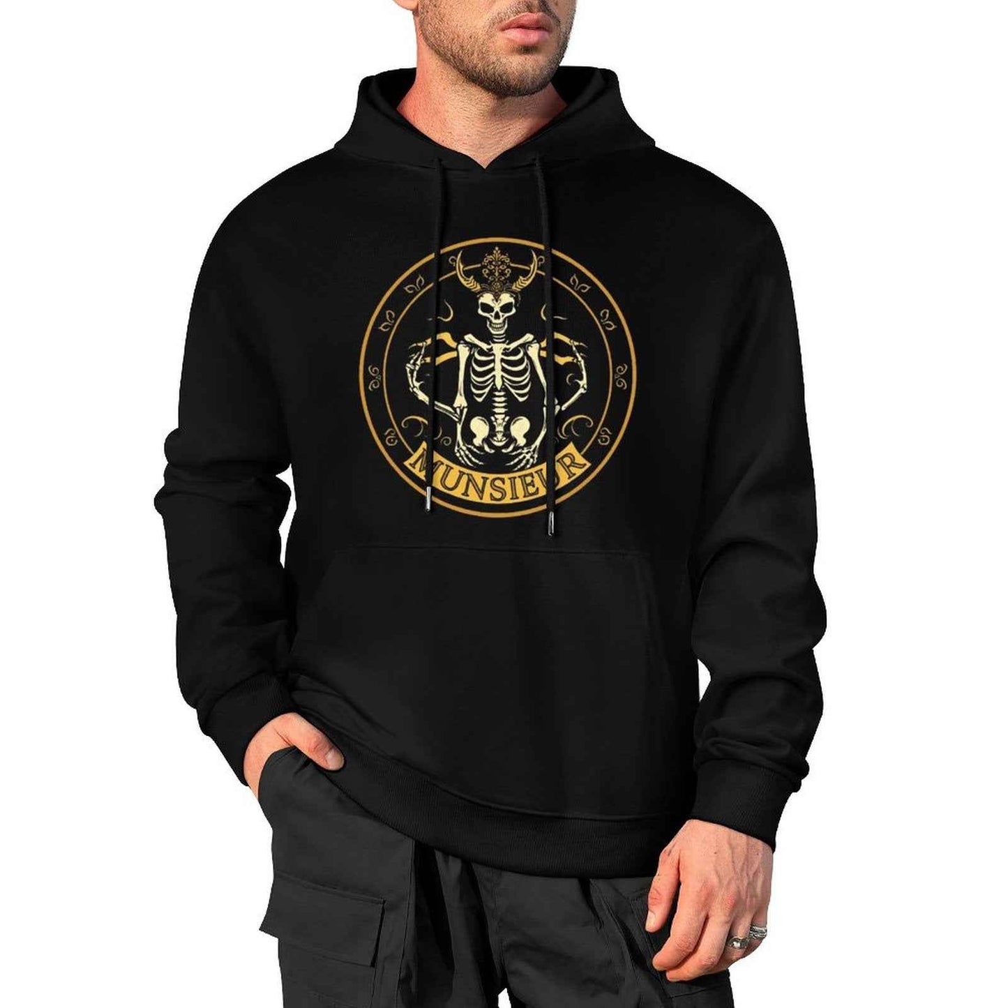 Munsieur Shadow Reaper: Luxe Skull Hoodie for Men - Munsieur