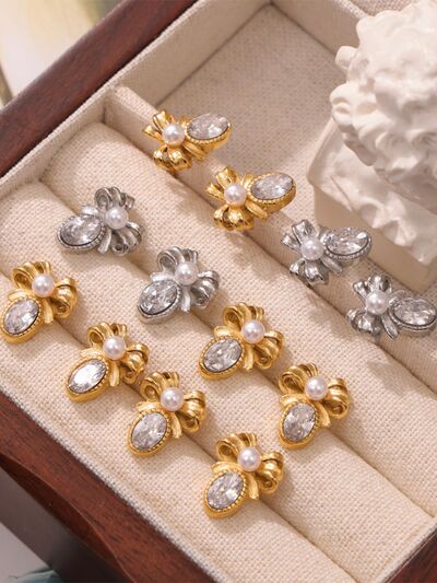 Titanium Bow Stud Earrings - Munsieur