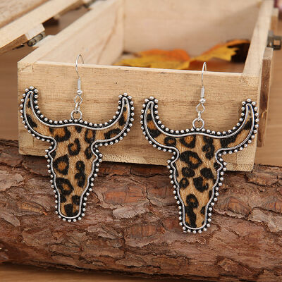 Alloy Animal Print Cow Head Earrings - Munsieur