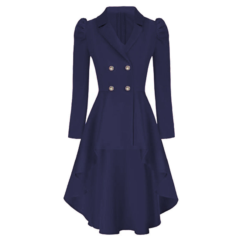 Women's Waist-tight Pure Color Split Single-breasted Casual Jacket