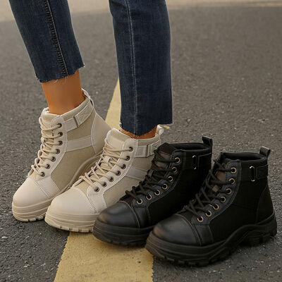 Round-Toe Lace-Up Boots - Munsieur