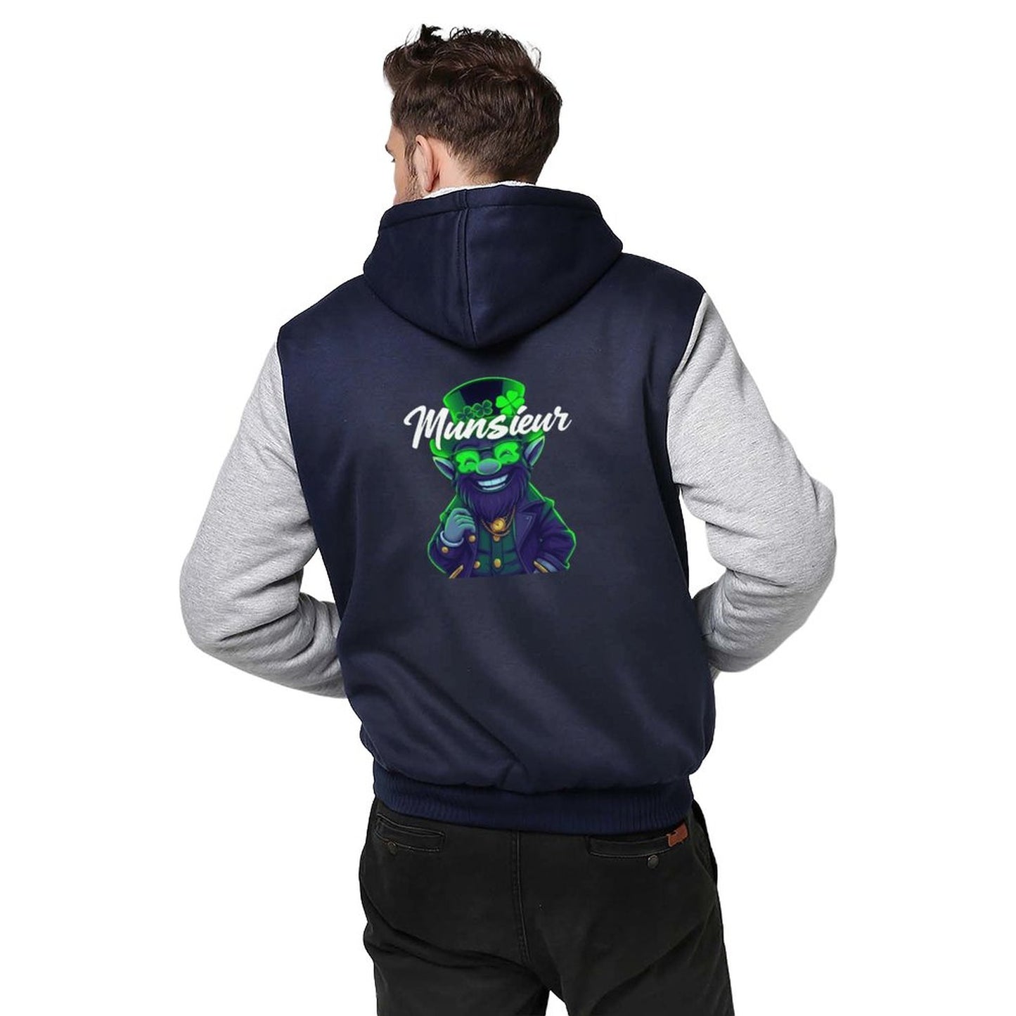 St. Patrick's Day Collection Leprechaun Mafia Men’s Plush Full Zip Coat