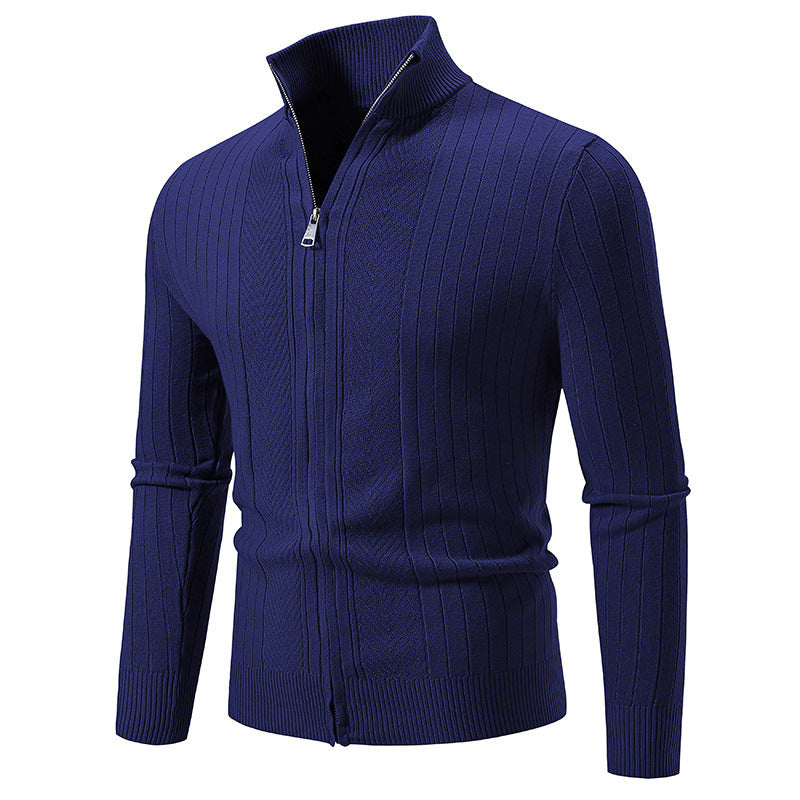 Solid Color Zipper Cardigan Hoodie For Men