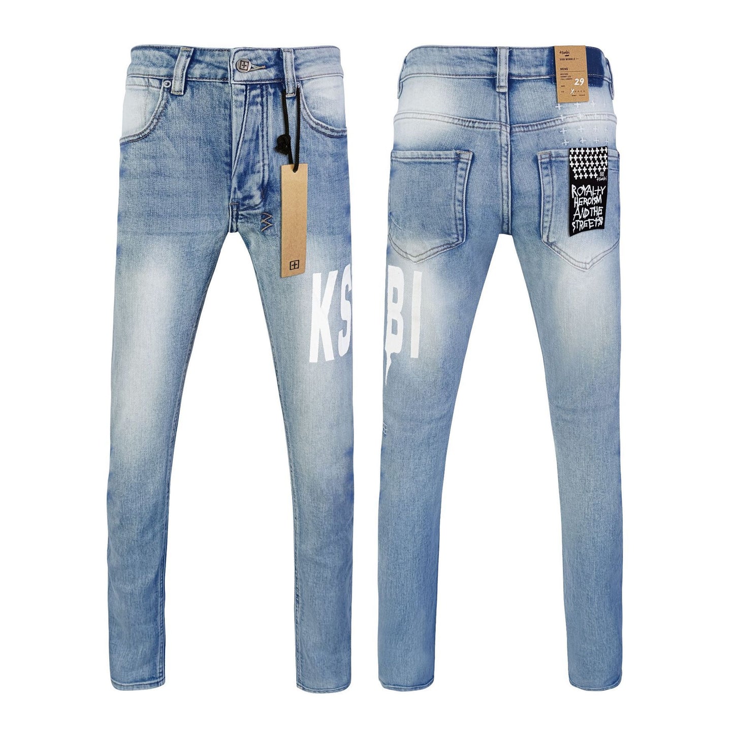 Straight Ripped Stretch American High Street Casual Men's Pants