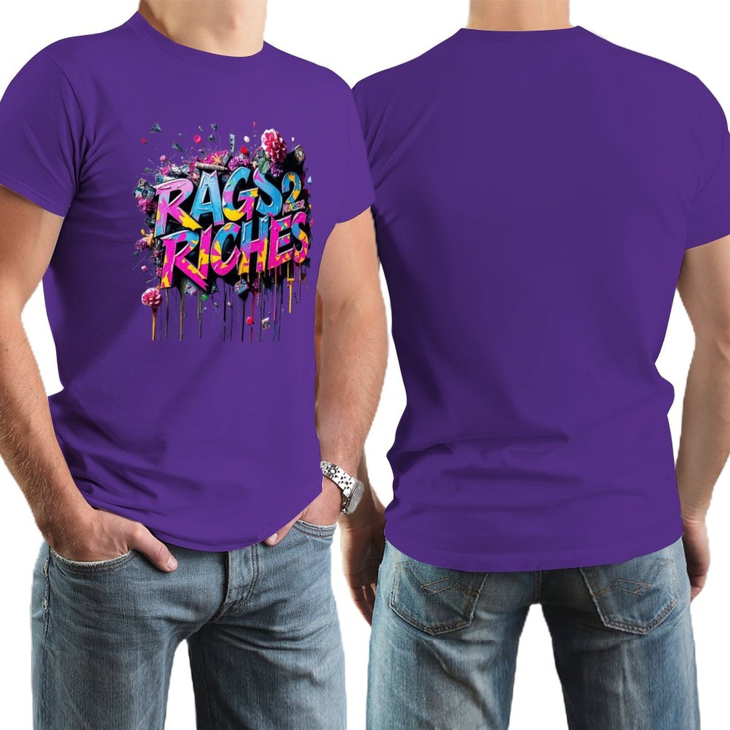Men's Tee Munsieur Original Design "Rags2Riches" Streetwear Design