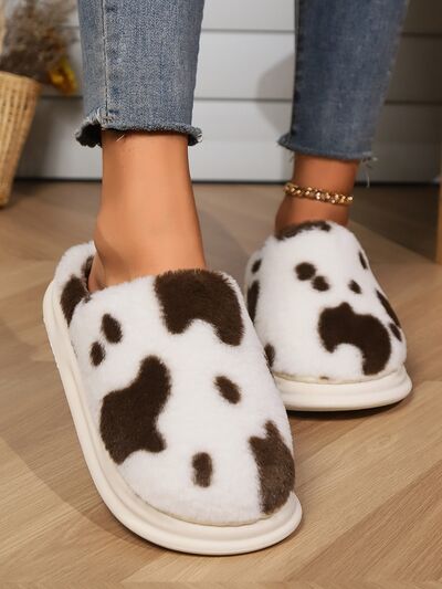 Animal Print Faux Fur Slippers - Munsieur