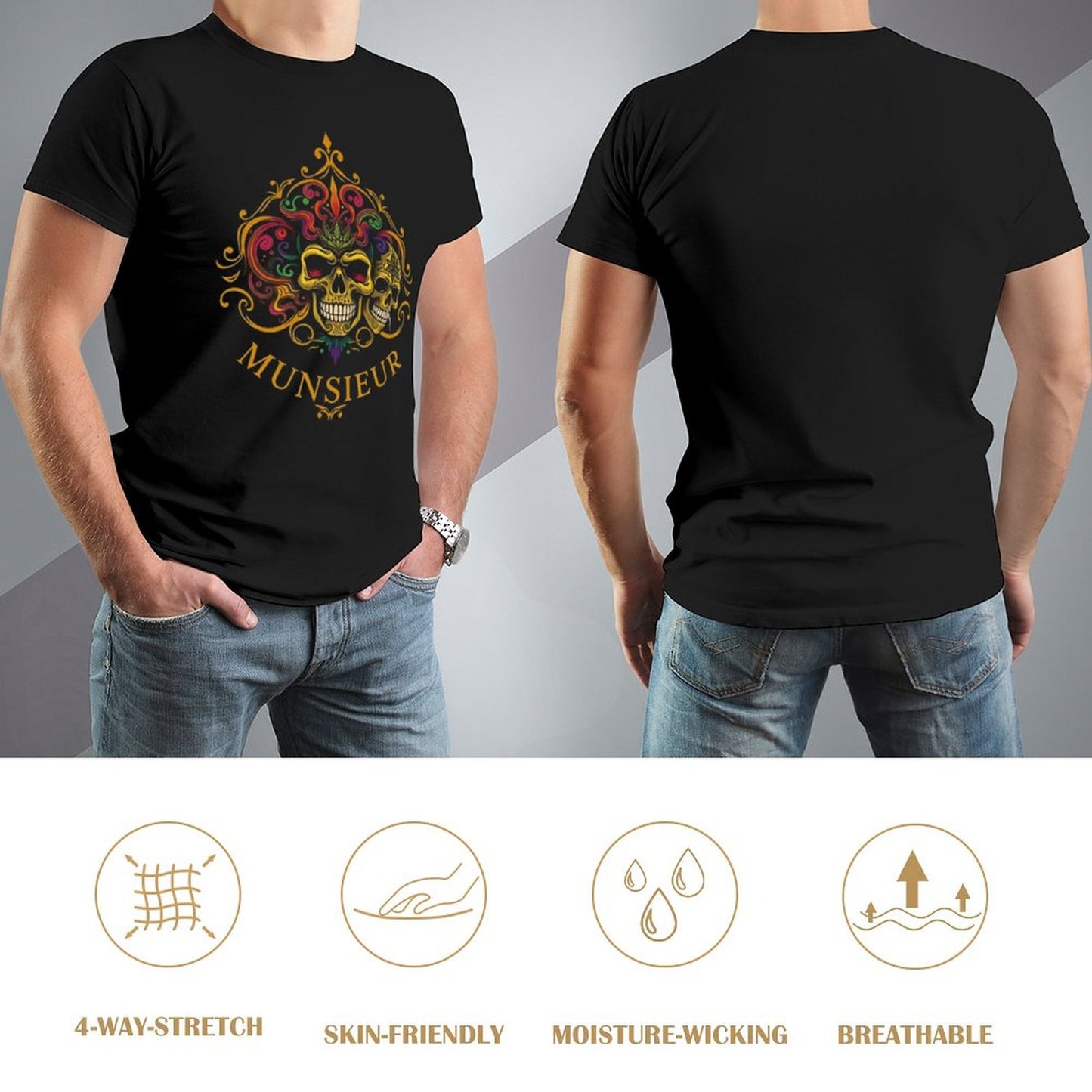 Men's Munsieur Brand Tee "Mardi Gras" Streetwear Design