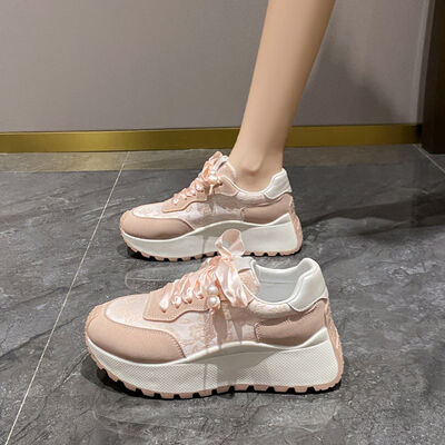 Lace Up Platform Athletic Sneakers - Munsieur