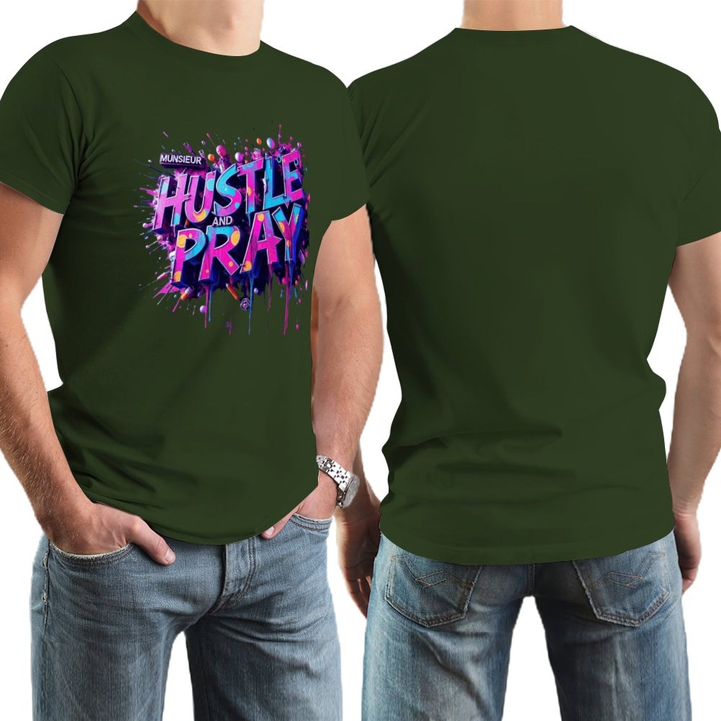 Munsieur Men's Tee "Hustle and Pray"