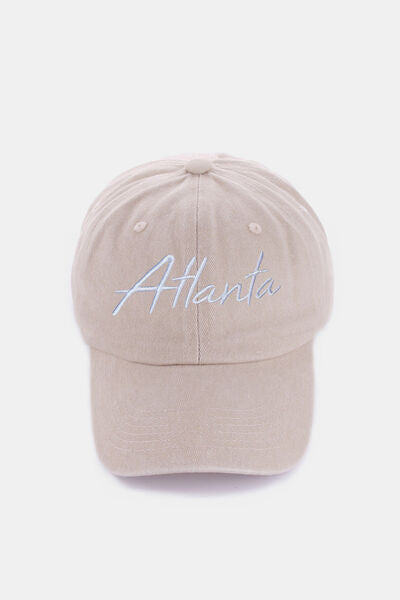 Zenana Washed ATLANTA Embroidered Baseball Cap - Munsieur