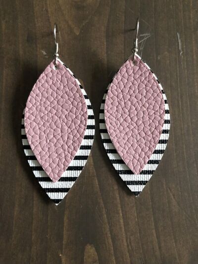 PU Leather Leaf Dangle Earrings - Munsieur