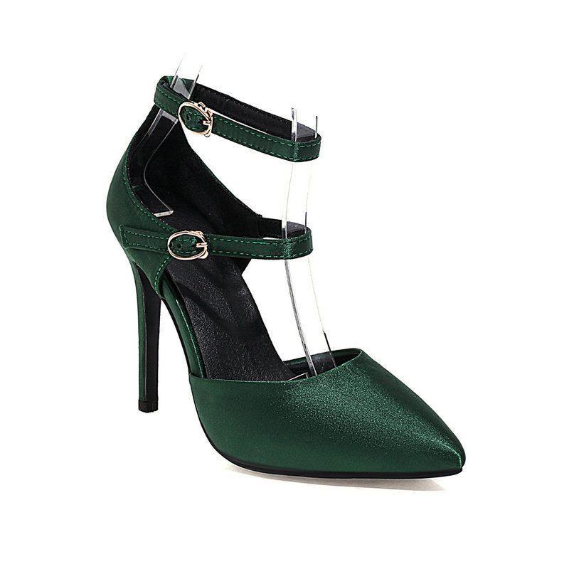 Hollow Women's Strap Stiletto Heel Pumps