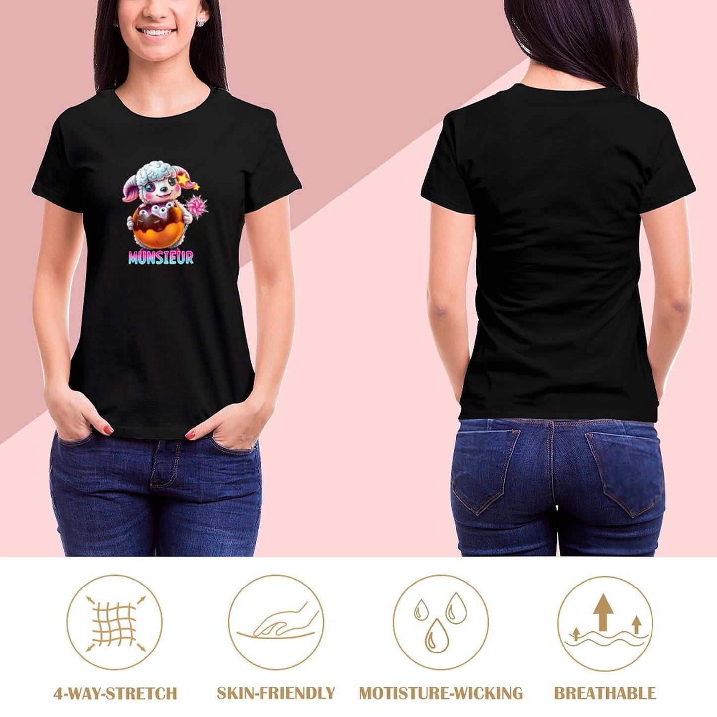 Munsieur Women's T-shirt "Lil Bo" Streetwear for Her