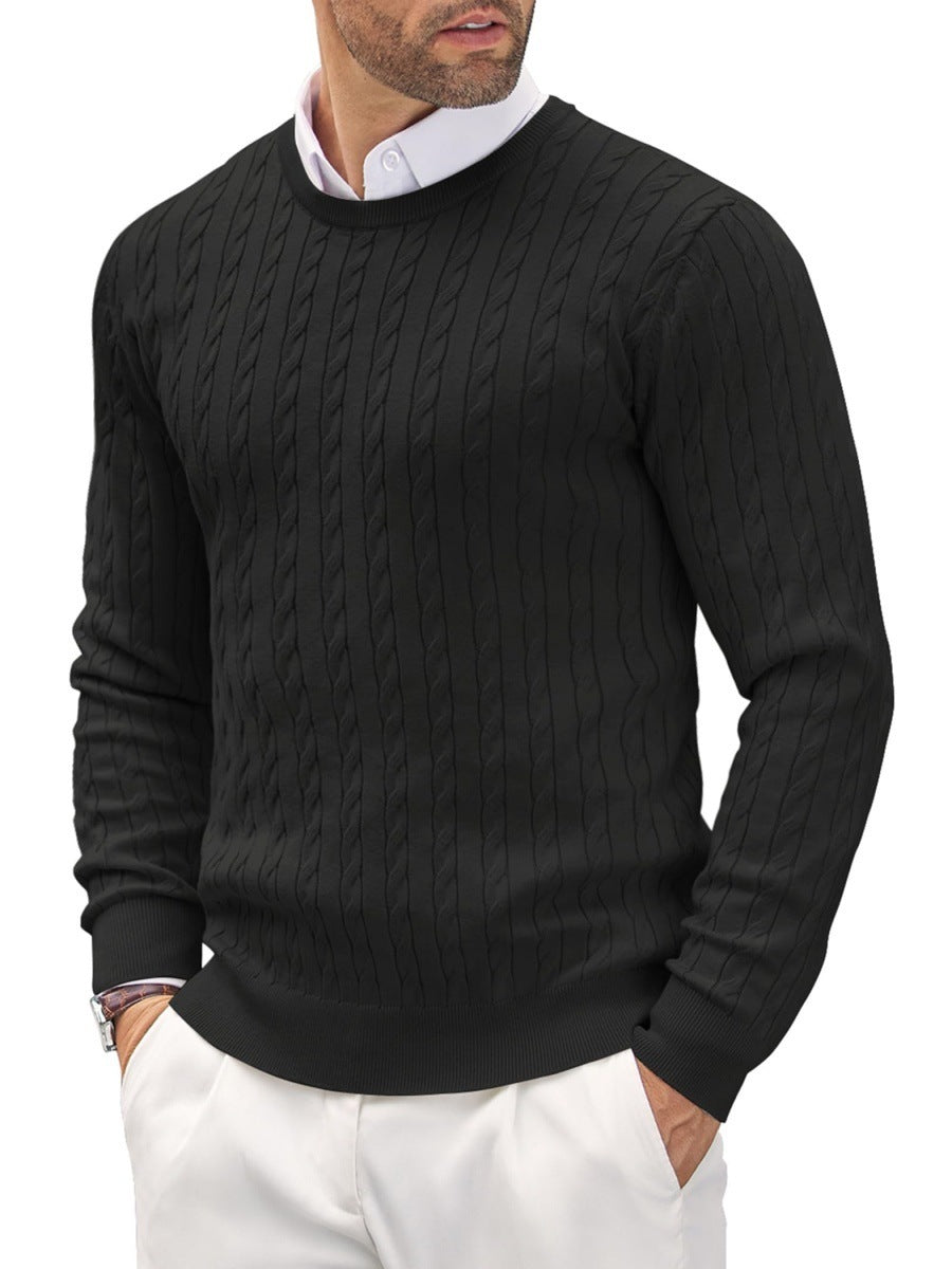 Men's Round Knitted Hoodie Twisted Flower Slim Fit - Munsieur