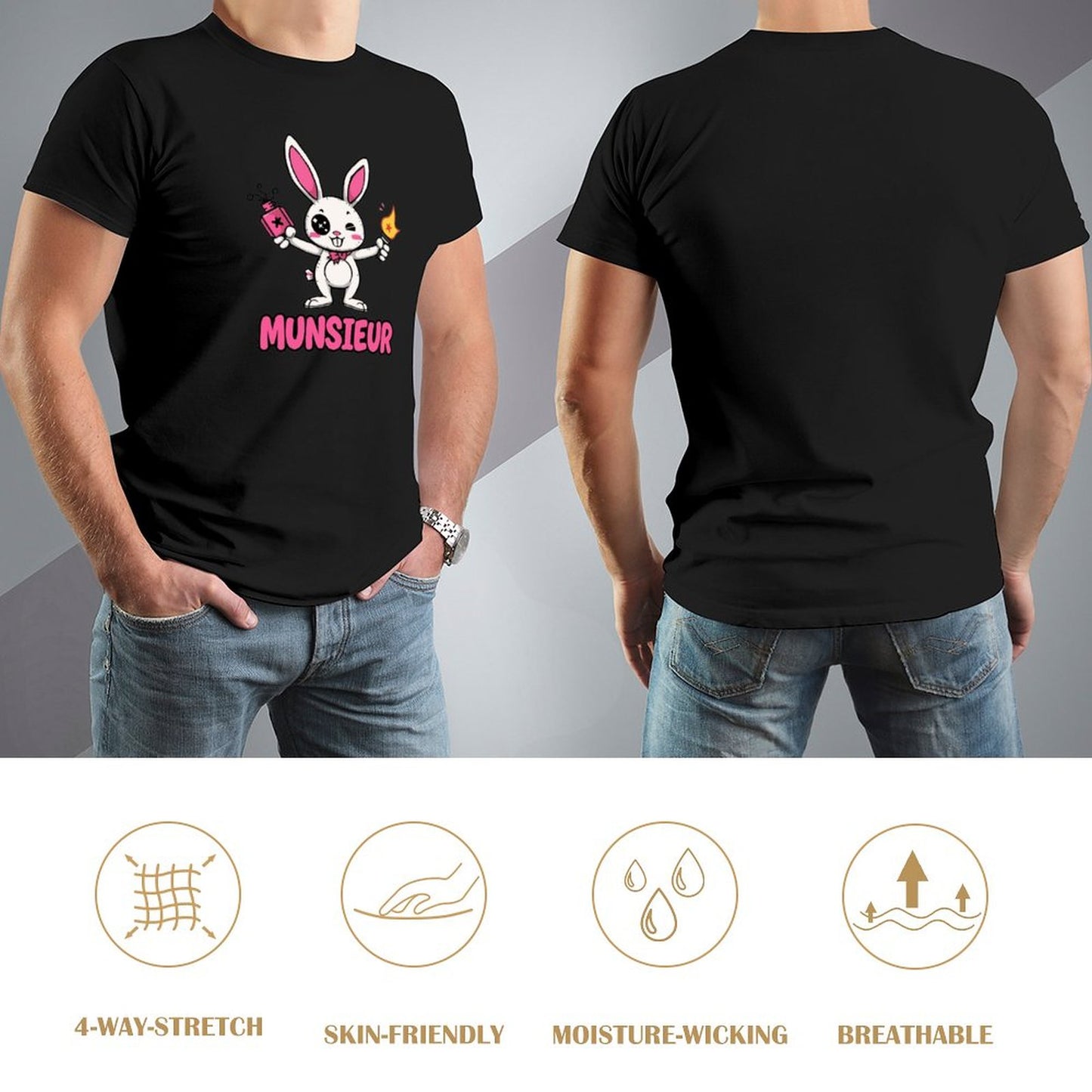 Munsieur Tee for Men Easter Bunny Collection "Strike" Designer Tee