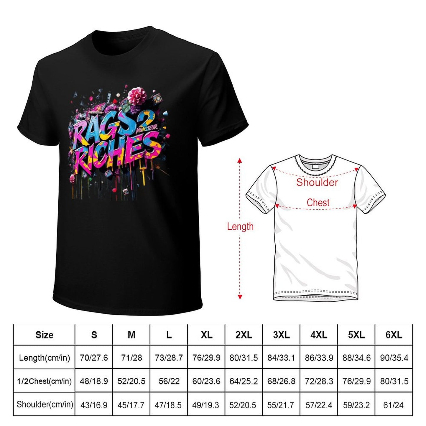 Men's Tee Munsieur Original Design "Rags2Riches" Streetwear Design