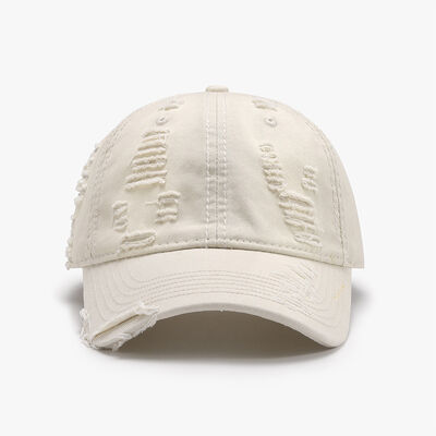 Distressed Adjustable Cotton Baseball Cap - Munsieur