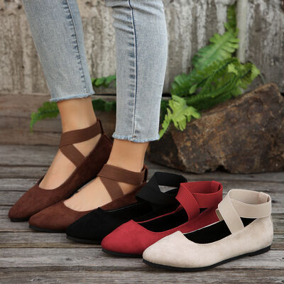 Crisscross Point Toe Flat Slip-Ons - Munsieur