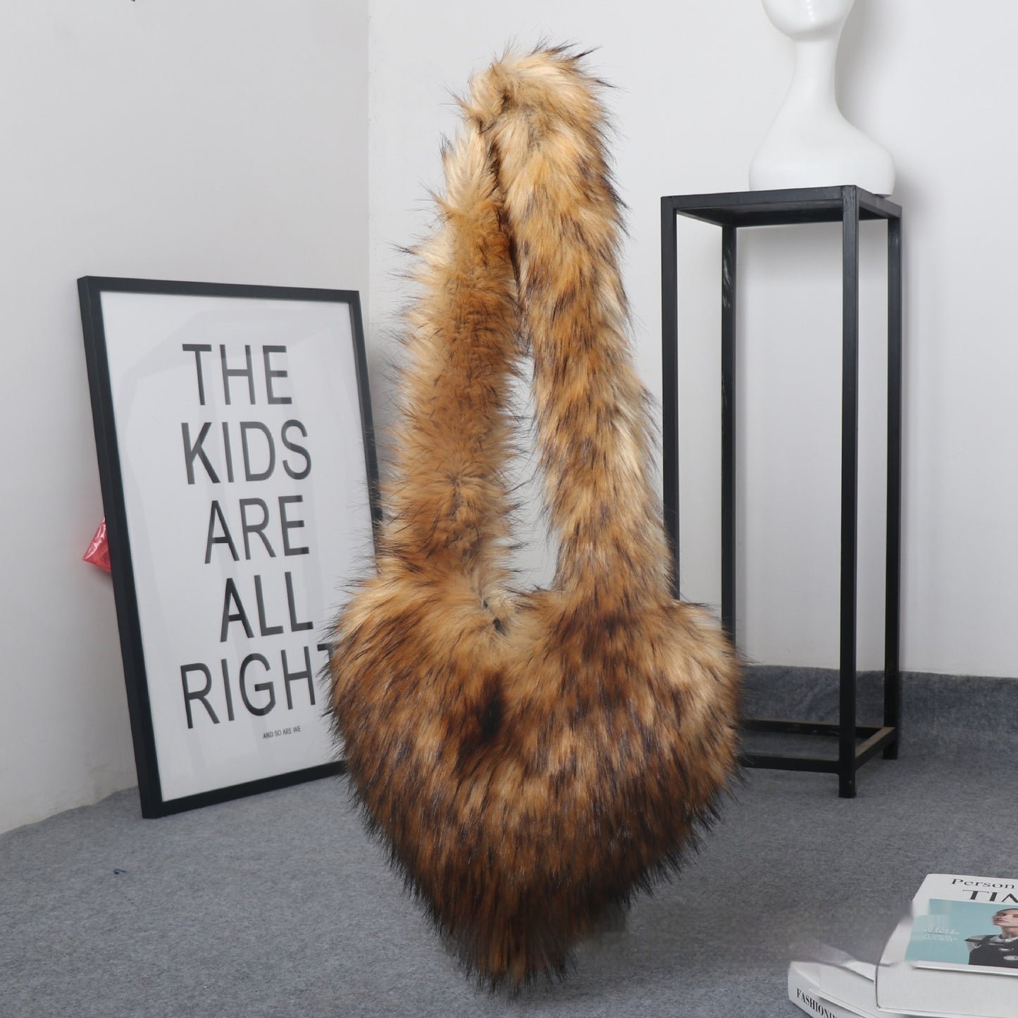 Crossbody Love Women's Fur Plush Big Bag Capacity Personality Purse