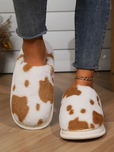 Animal Print Faux Fur Slippers - Munsieur