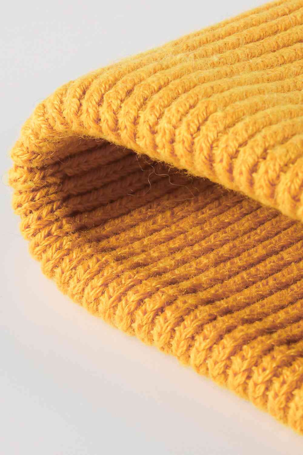 Button Detail Rib-Knit Cuff Beanie - Munsieur