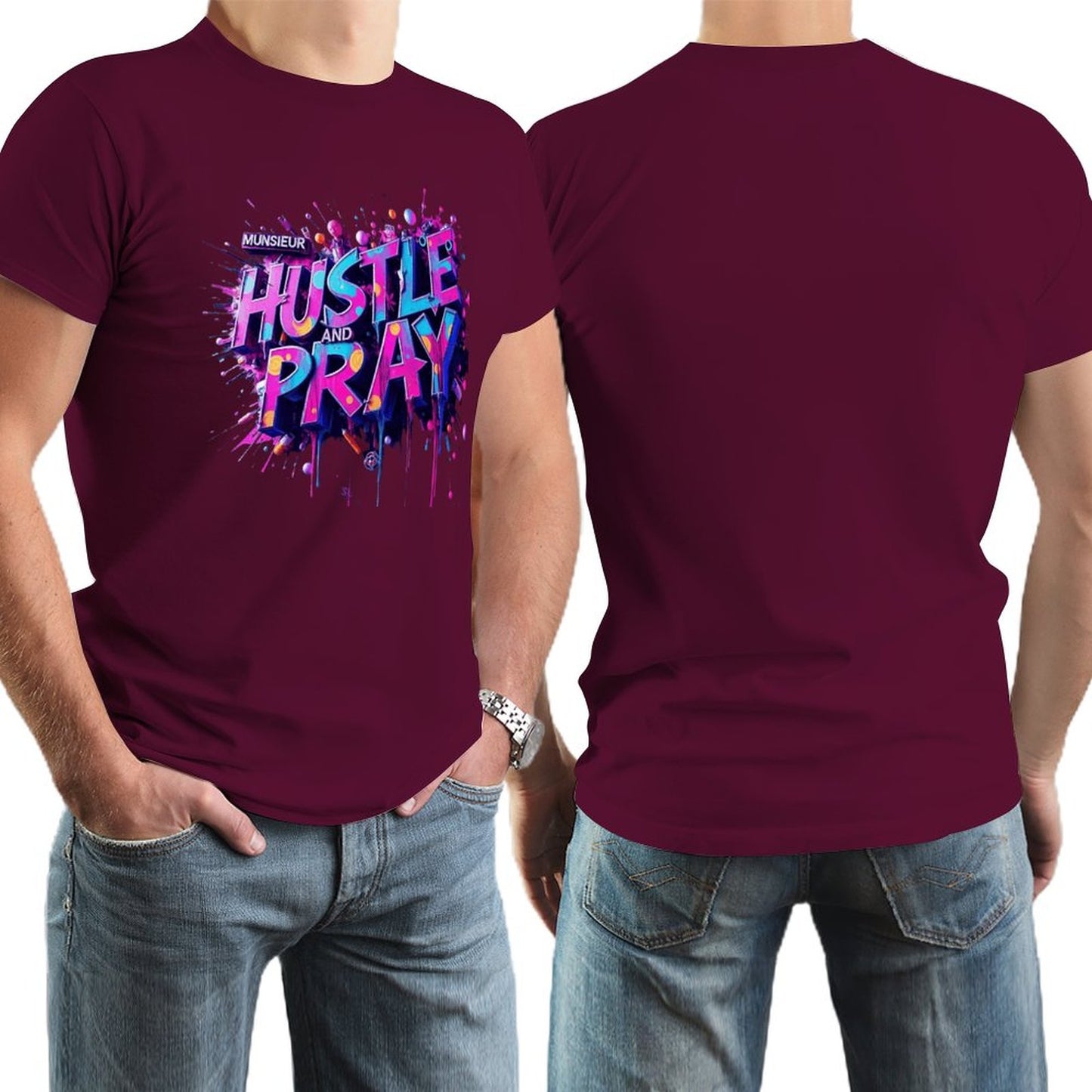 Munsieur Men's Tee "Hustle and Pray"
