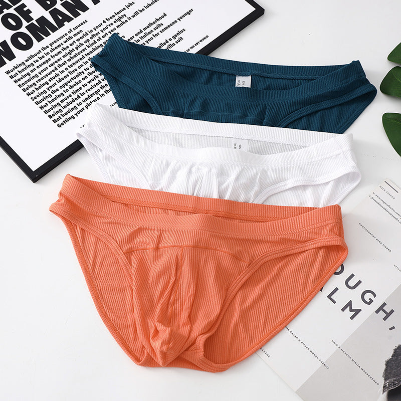 Men's Convex Low Waist Briefs Breathable Sexy Loose Underwear