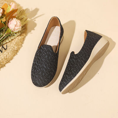 Contrast Round Toe Slip-Ons - Munsieur