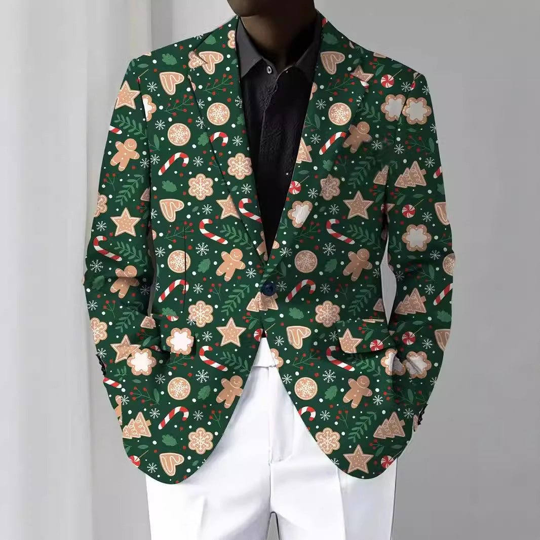 Men's Christmas Series Men's Long-Sleeved Coat