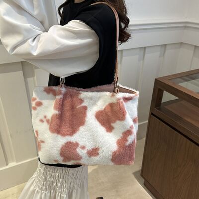 Cow Print Furry Tote Bag - Munsieur