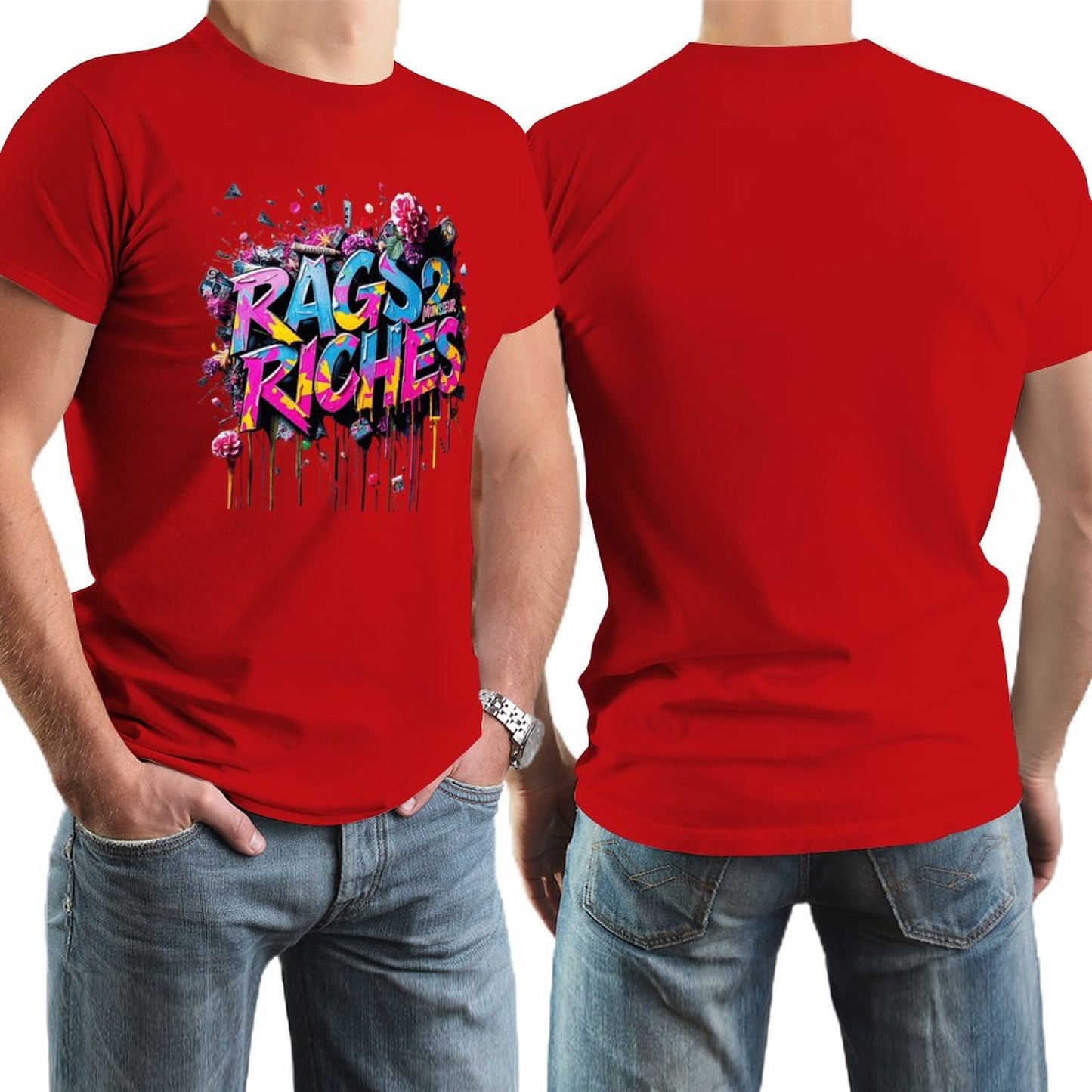 Men's Tee Munsieur Original Design "Rags2Riches" Streetwear Design