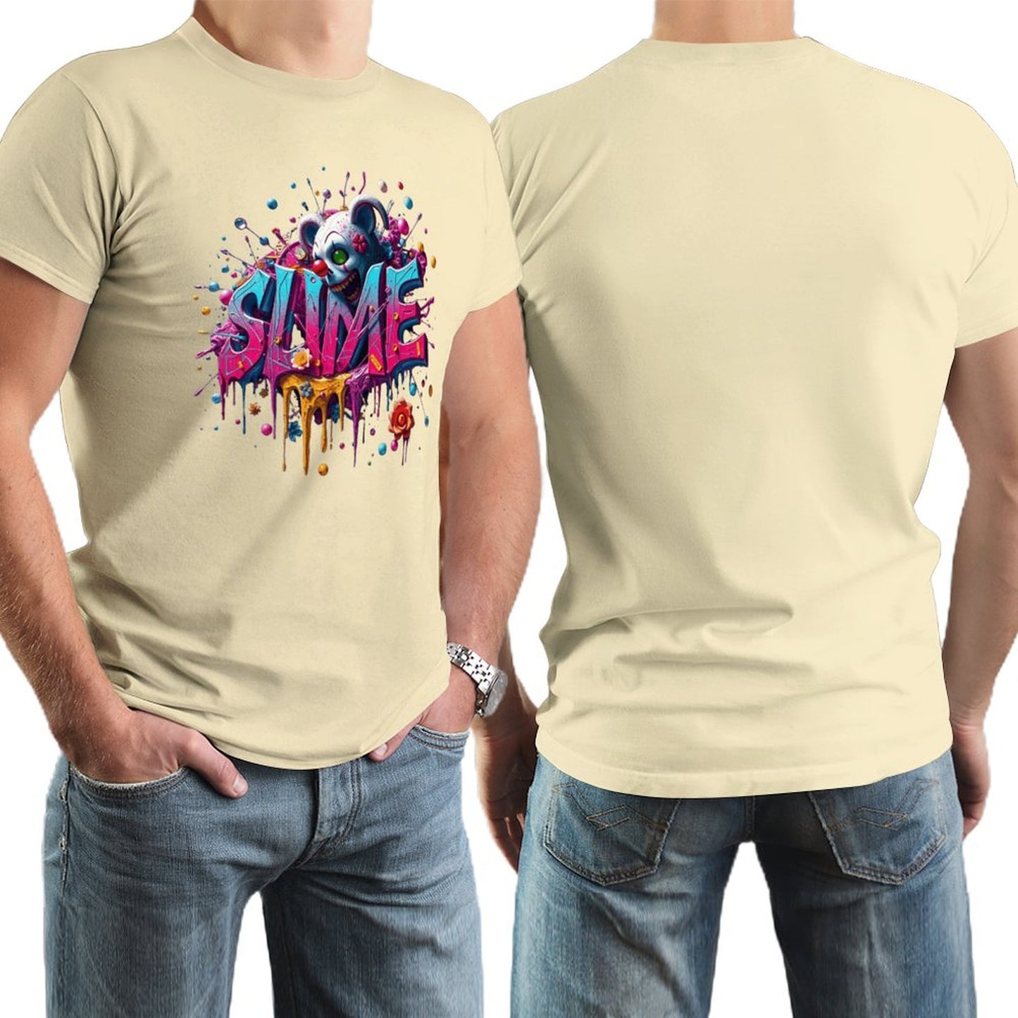 Munsieur New Skool Tee for Men – "Slime" Graphic Streetwear Tee