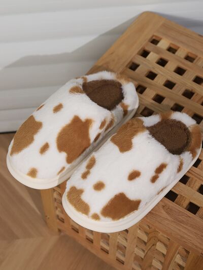 Animal Print Faux Fur Slippers - Munsieur