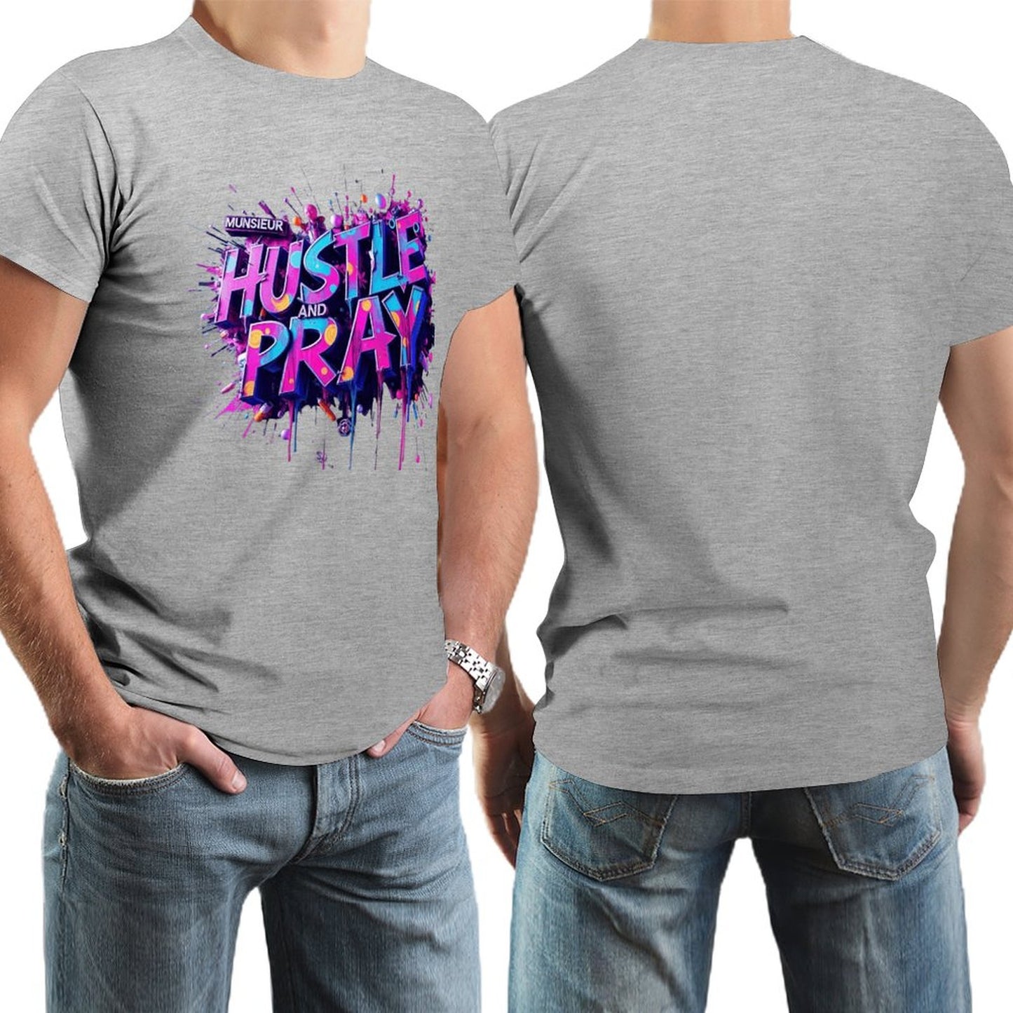 Munsieur Men's Tee "Hustle and Pray"