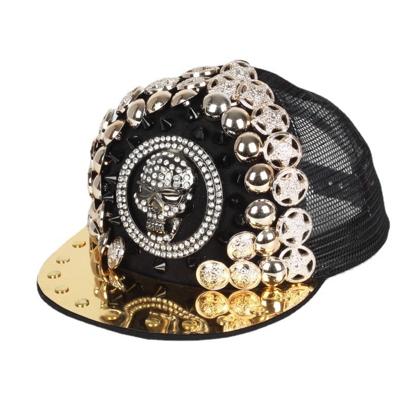 Men Women Handmade Skull Leopard Head Rivet Baseball Hat