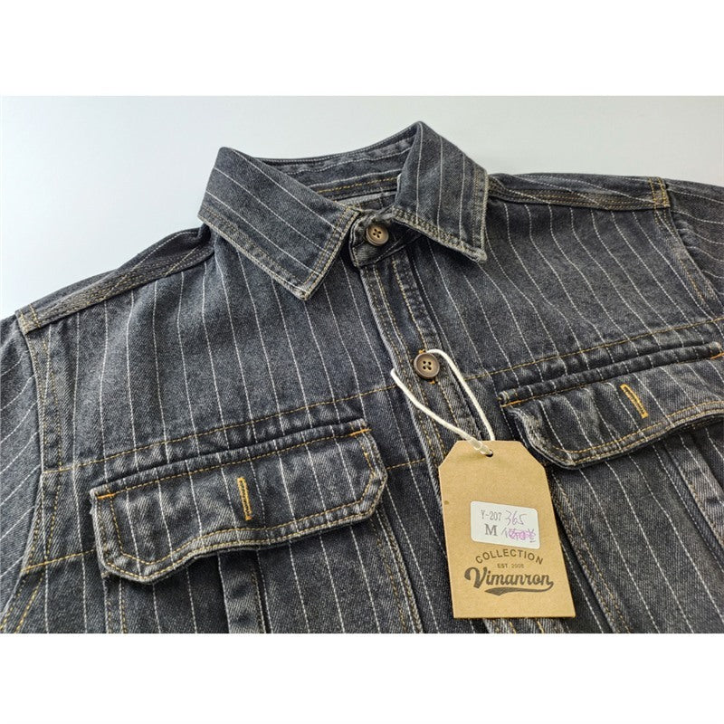 Men's Washed Old American Casual Denim Coat