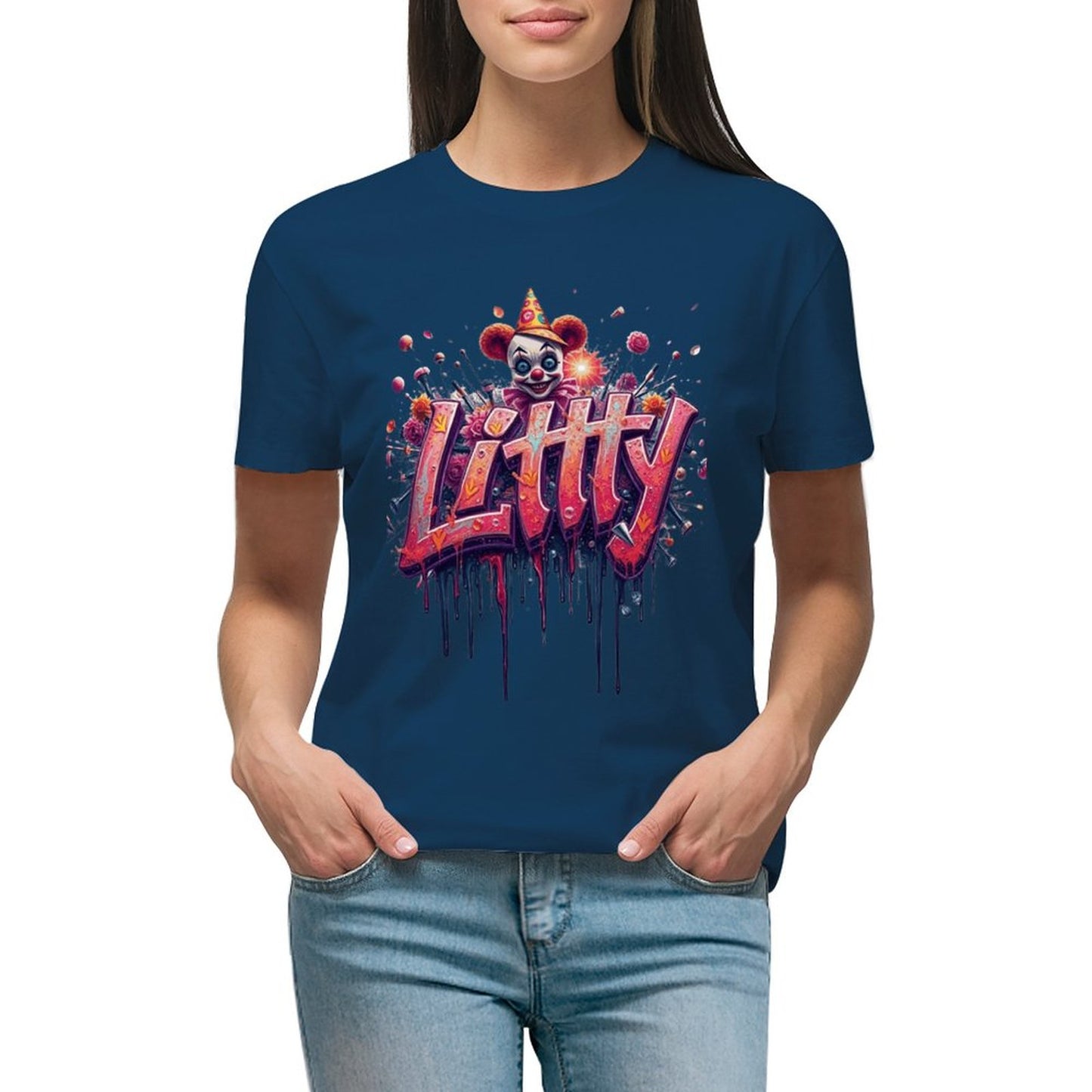 Munsieur Designer T-shirt for Women "Littty" Drip With Confidence Streetwear for Her