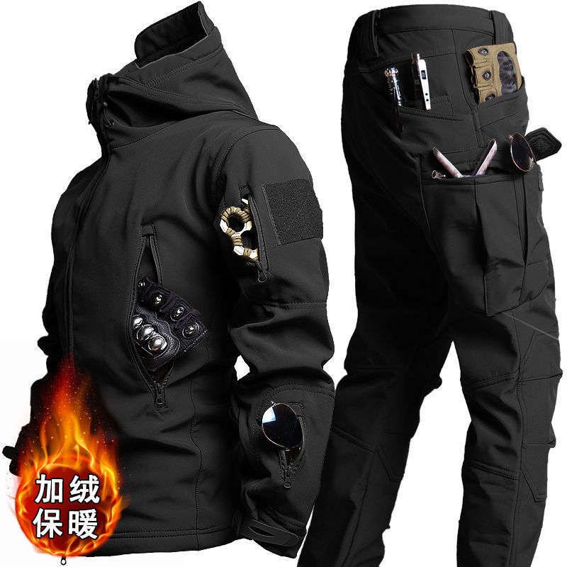 Winter Men's Camouflage Coat Set Workwear And Assault