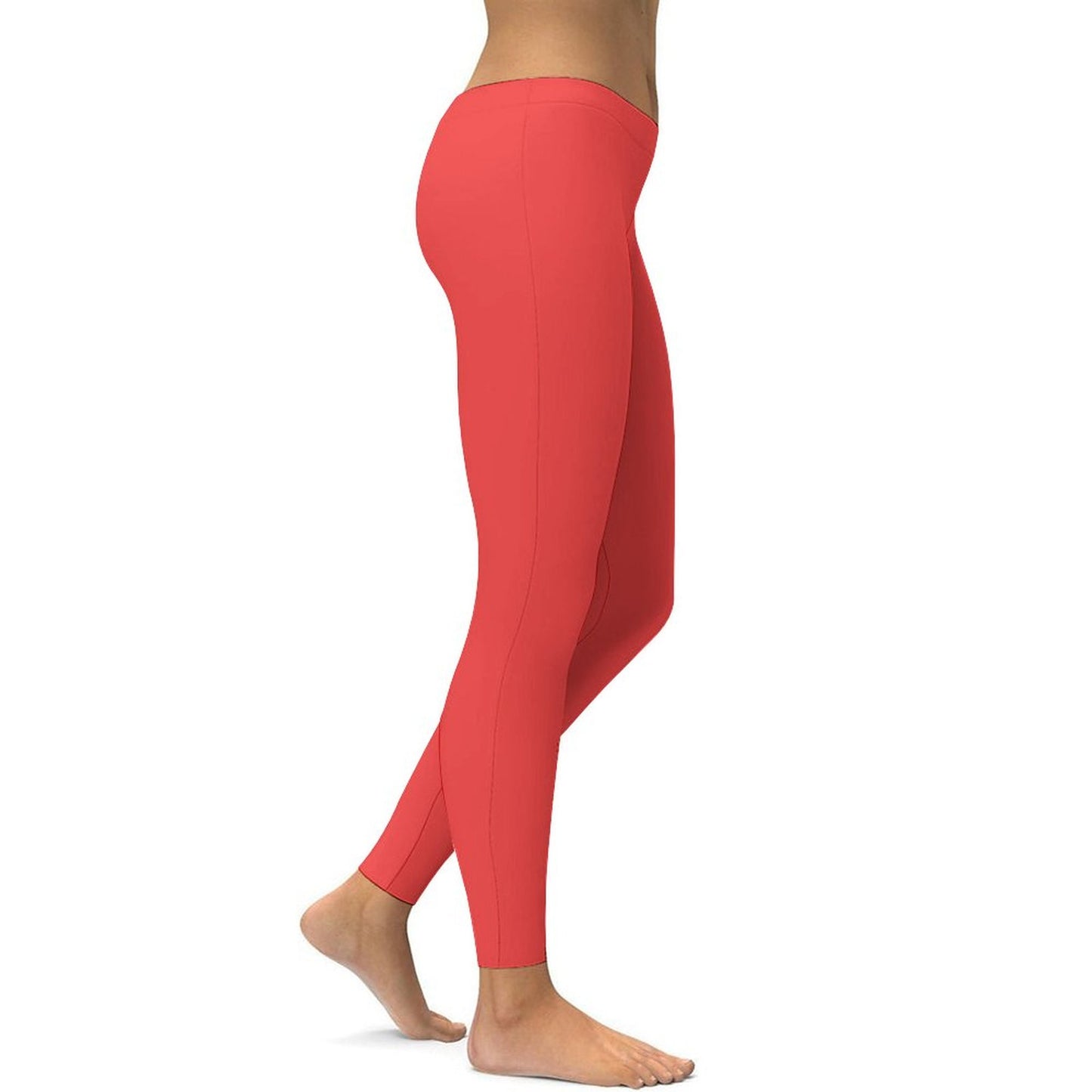 Bright red fashionable leggings for women with a sleek design and comfortable fit