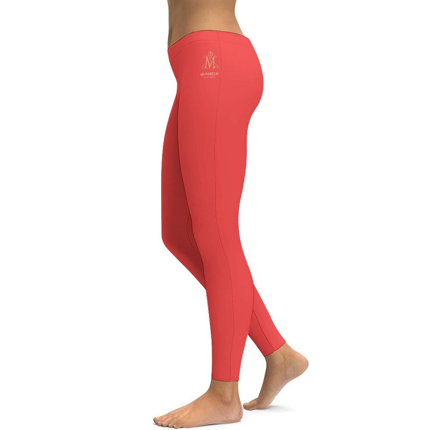 Trendy coral-colored fashionable leggings for women with a comfortable fit and stylish design